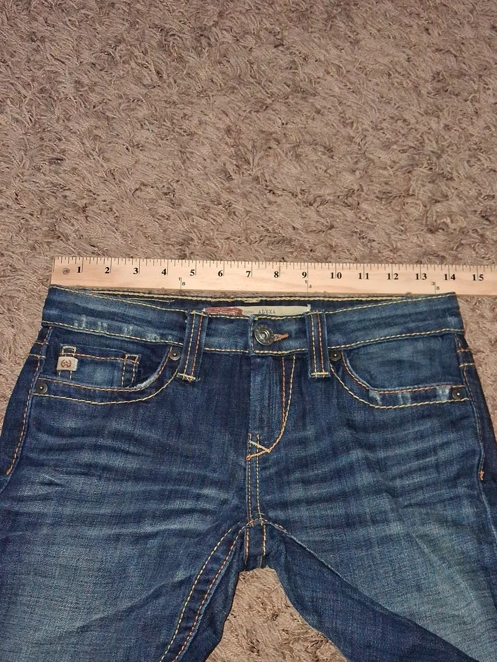 Big Star Alexa Mid-Rise Flare Darkwash Jeans Size 25 (Fits Like A 28 )